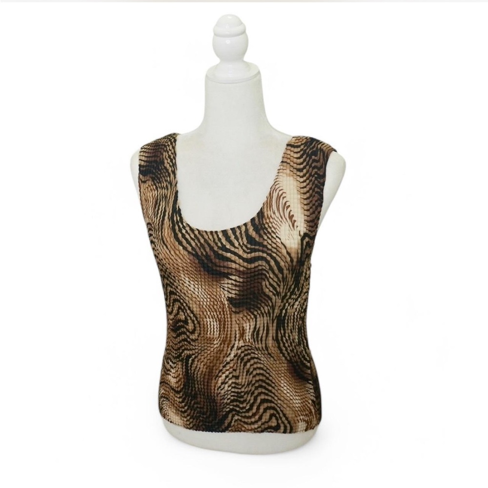 💜 VINTAGE NICOLA Waffle Stretch Pattern Tank Top (L)